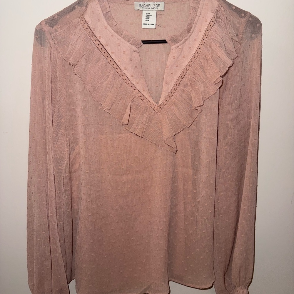 Rachel Zoe Blush Ruffle Blouse